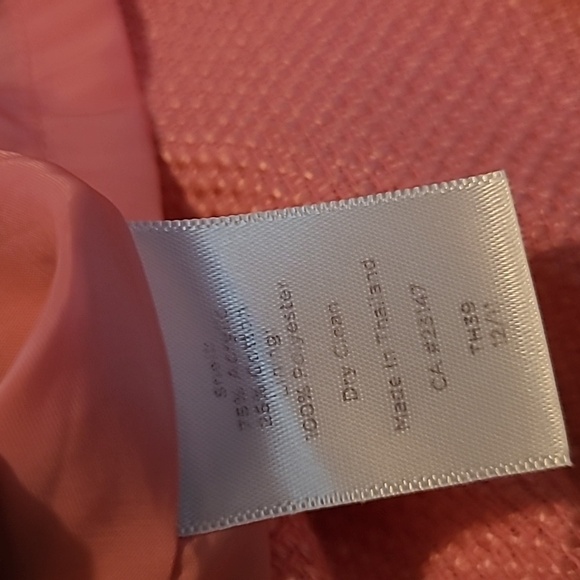 Talbots Pink V-neck Sleeveless Tweed Woven Texture Shift Dress Wmns 12 Career - Picture 11 of 15